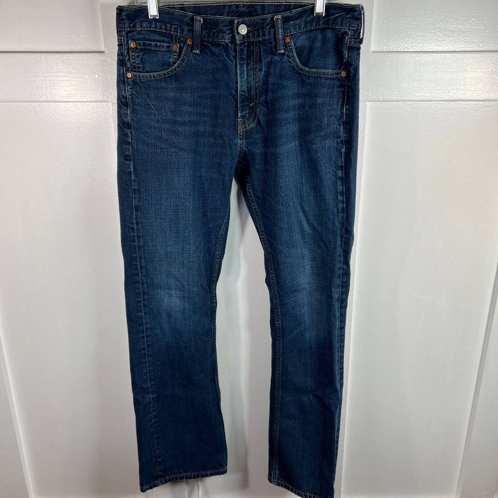 Levis 527 Slim Bootcut Jeans Mens 33x32 Dark Wash Blue Denim 05527-0490
